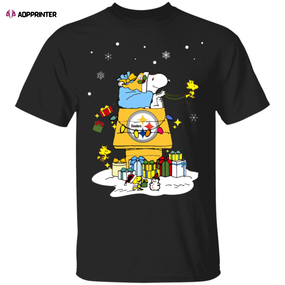 Pittsburgh Steelers Santa Snoopy Wish You A Merry Christmas Shirt