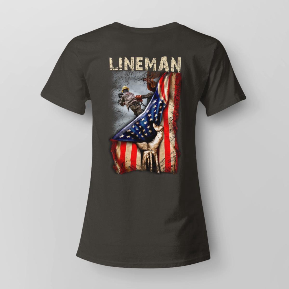 Proud Lineman Navy Blue Lineman T-shirt For Men And Women