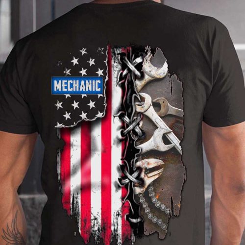 Proud Mechanic Black  T-shirt For Men And Women