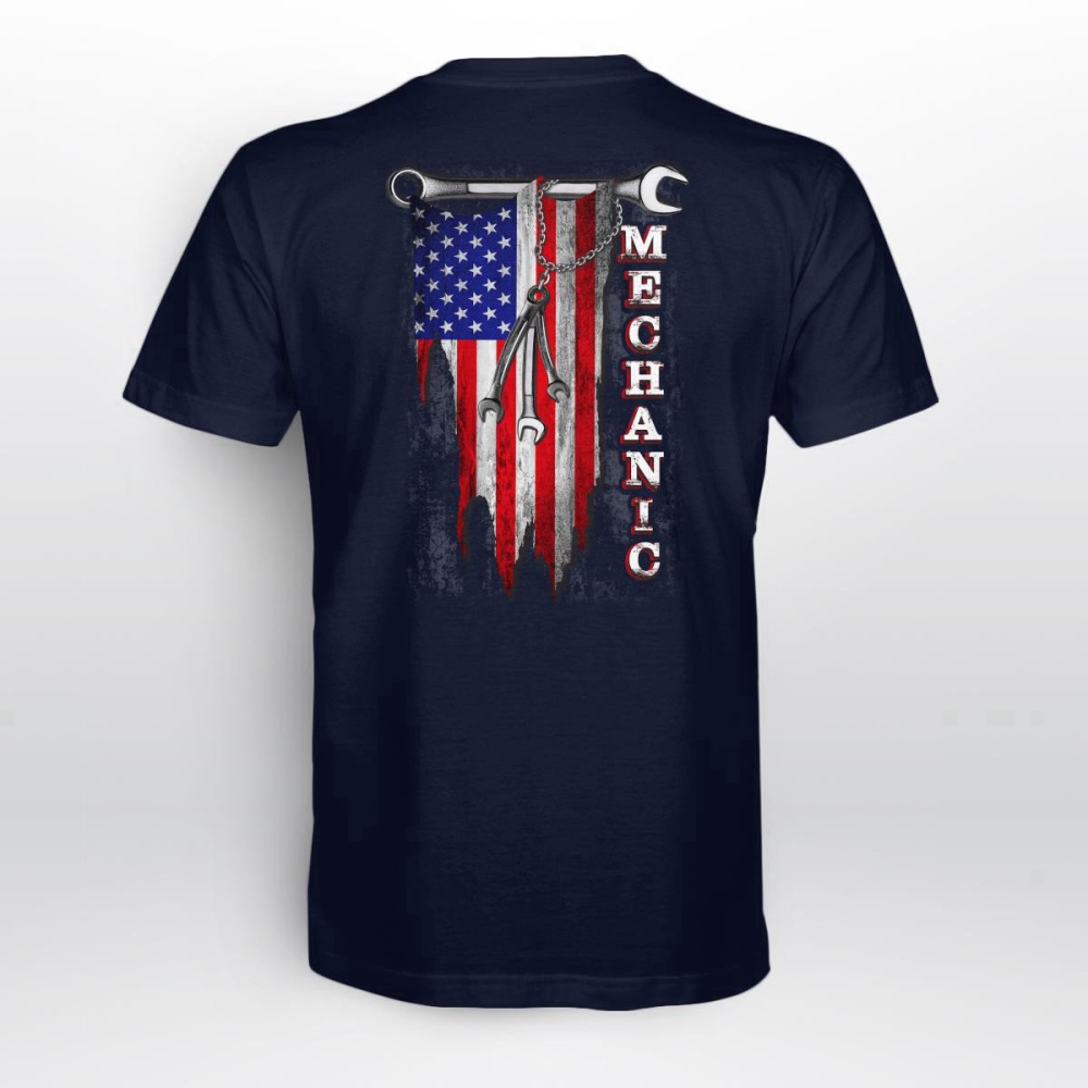 Proud Mechanic Navy Blue Mechanic T-shirt For Men And Women