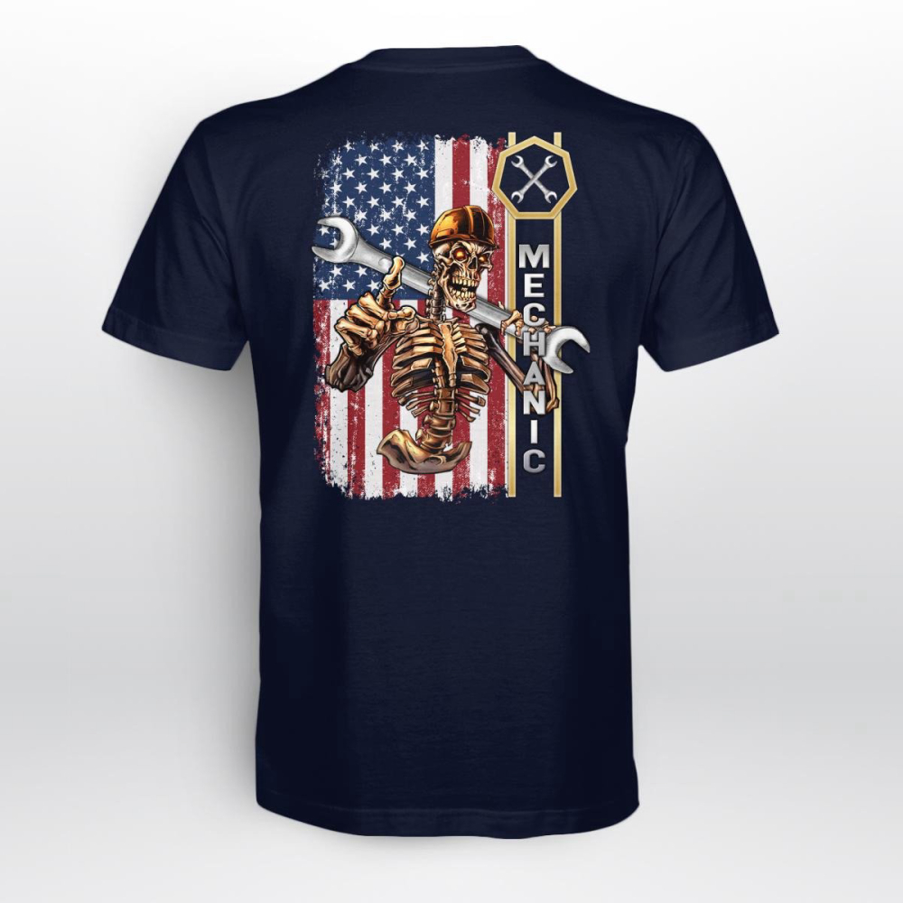 Proud Mechanic Navy Blue Mechanic T-shirt For Men And Women