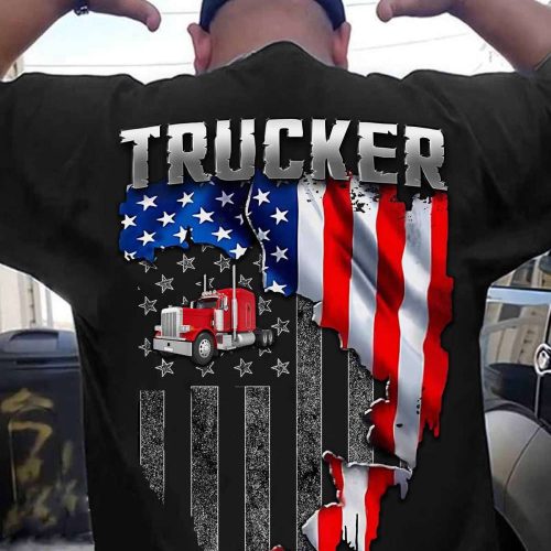 Proud Trucker T-shirt Gift For Father And Truckers