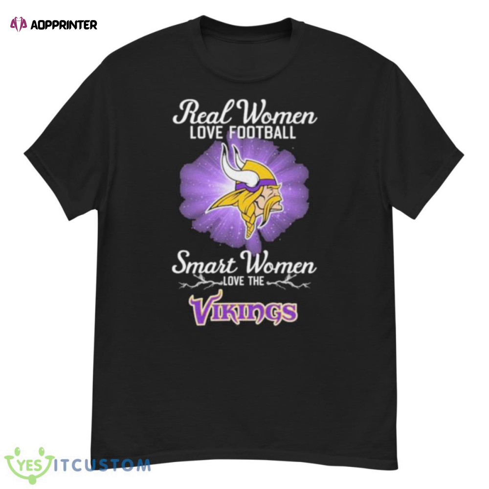 Real Women Love Football Smart Women Love The Minnesota Vikings 2023 Logo Shirt