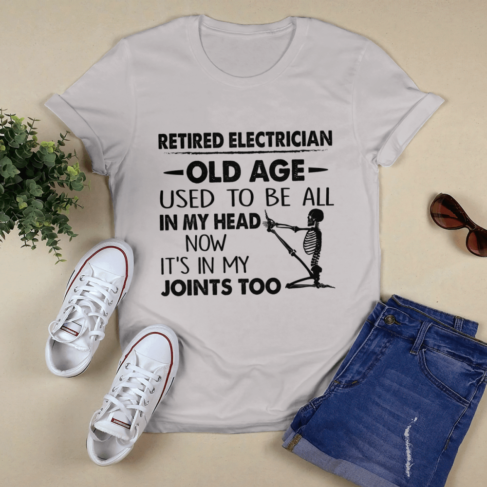Retired Electrician Ash Grey Electrician T-shirt For Men And Women
