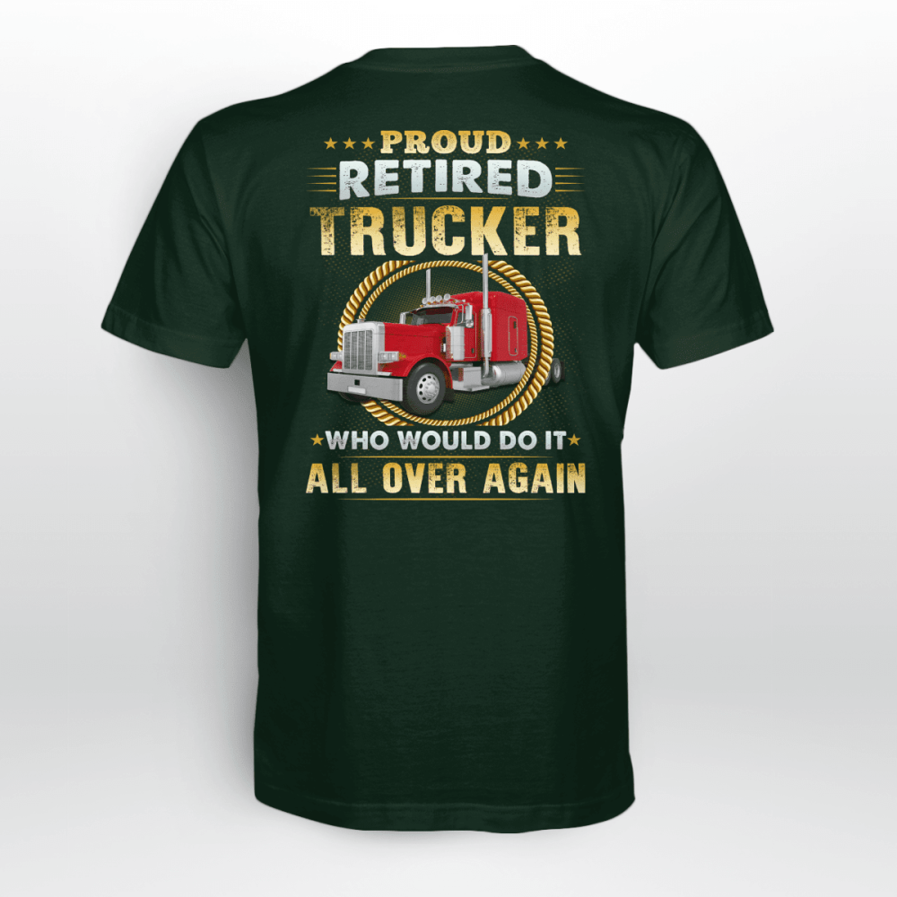 Retired Trucker T-shirt Gift For Father And Truckers