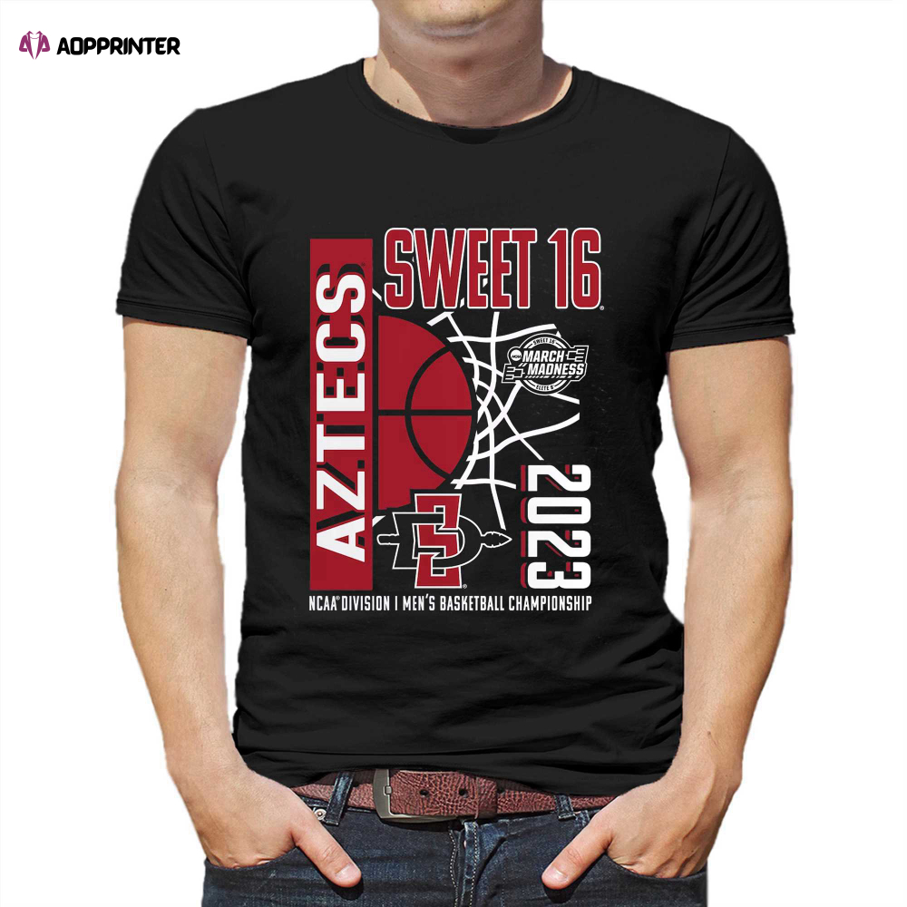 San Diego State Aztecs 2023 Ncaa Men’s Basketball Tournament March Madness Sweet 16 T-shirt