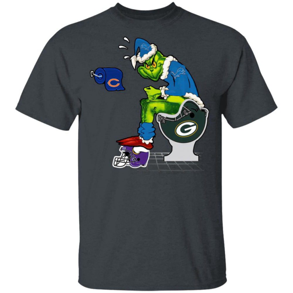 Santa Grinch Detroit Lions Shit On Other Teams Christmas Sweater, Shirt