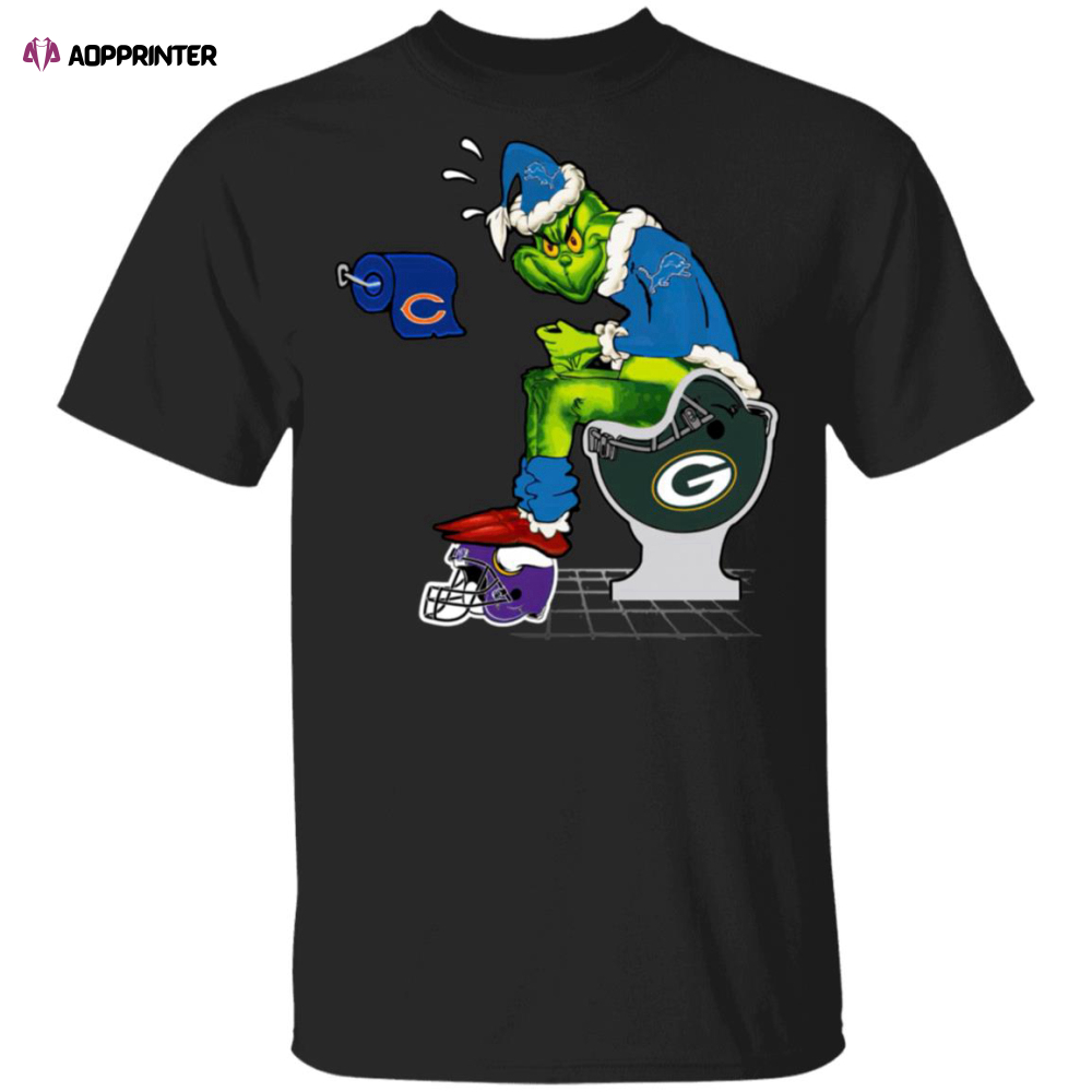 Santa Grinch Detroit Lions Shit On Other Teams Christmas Sweater, Shirt