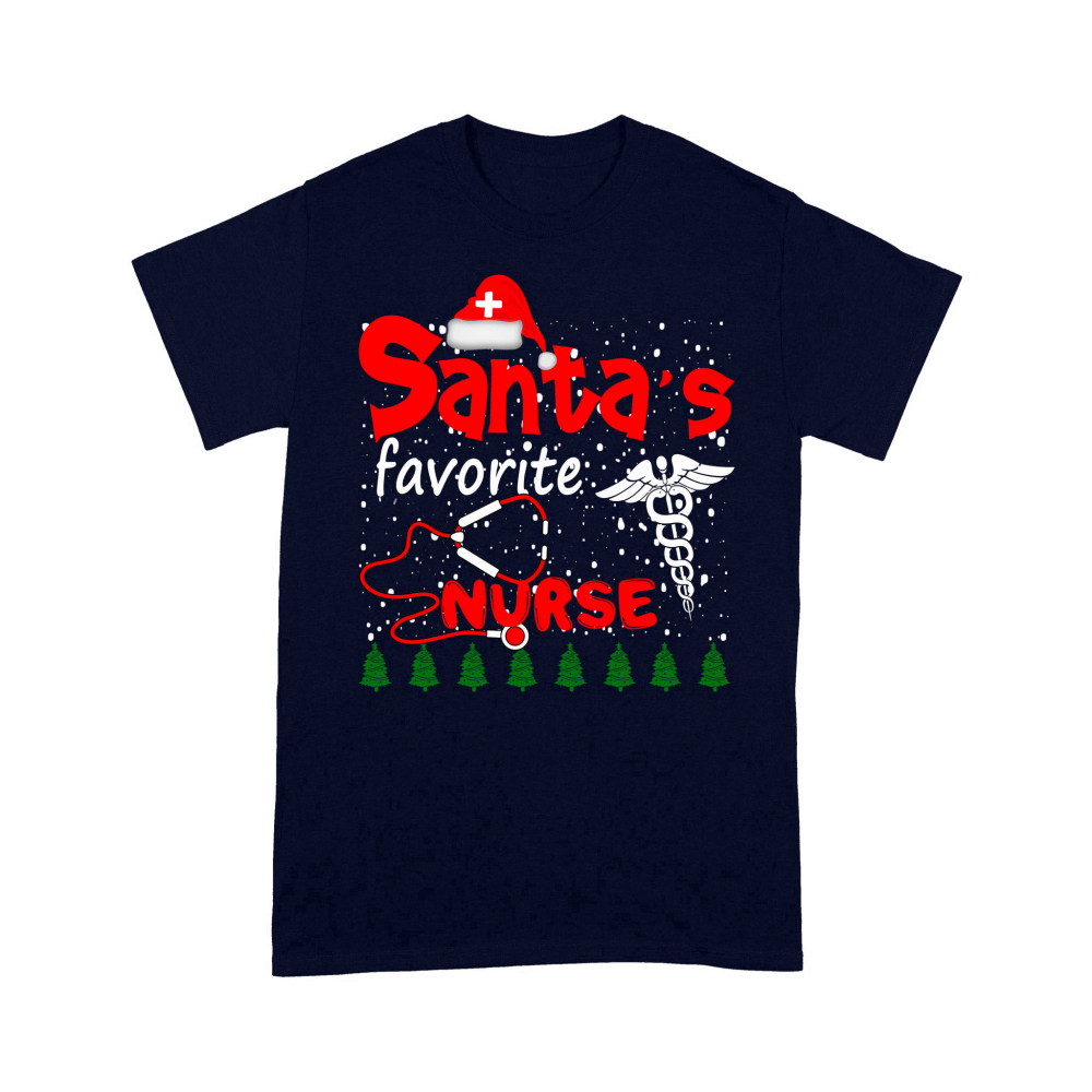 Santa’s Favorite Nurse Funny Christmas Gift For Nurses T-Shirt