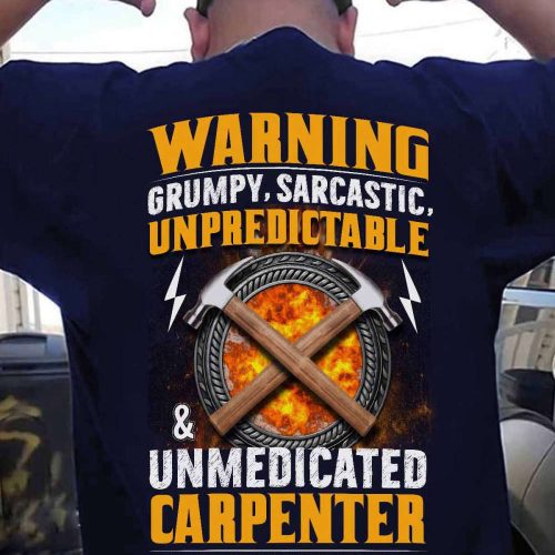 Sarcastic Carpenter Navy Blue  T-shirt For Men And Women
