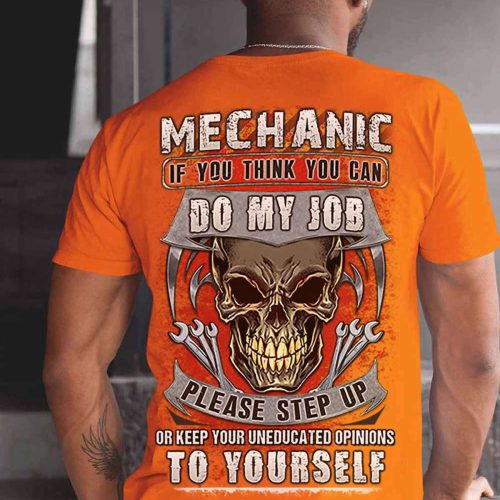 Sarcastic Mechanic Orange T-shirt For Men And Women