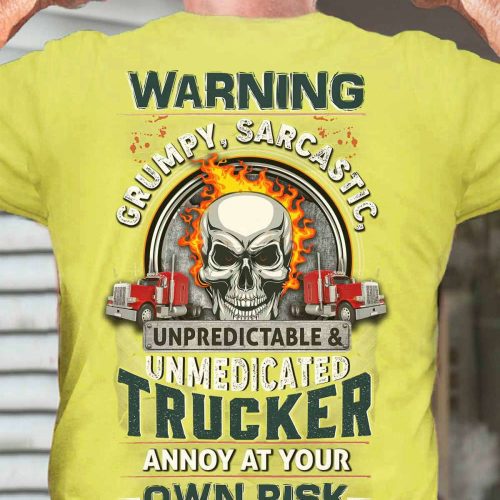 Sarcastic  Trucker Lemon Green  T-shirt Gift For Father And Truckers