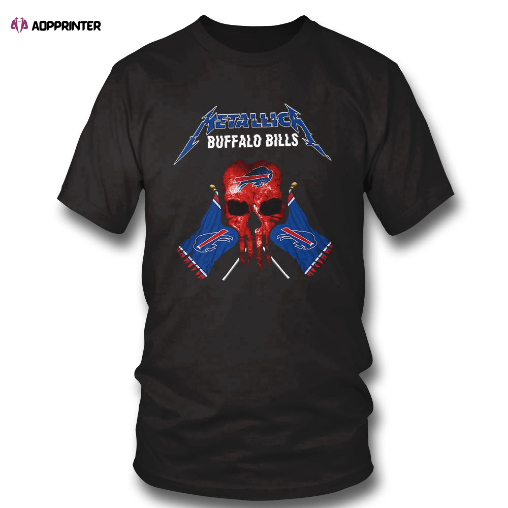 Skull Metallica Buffalo Bills T-shirt Long Sleeve, Ladies Tee