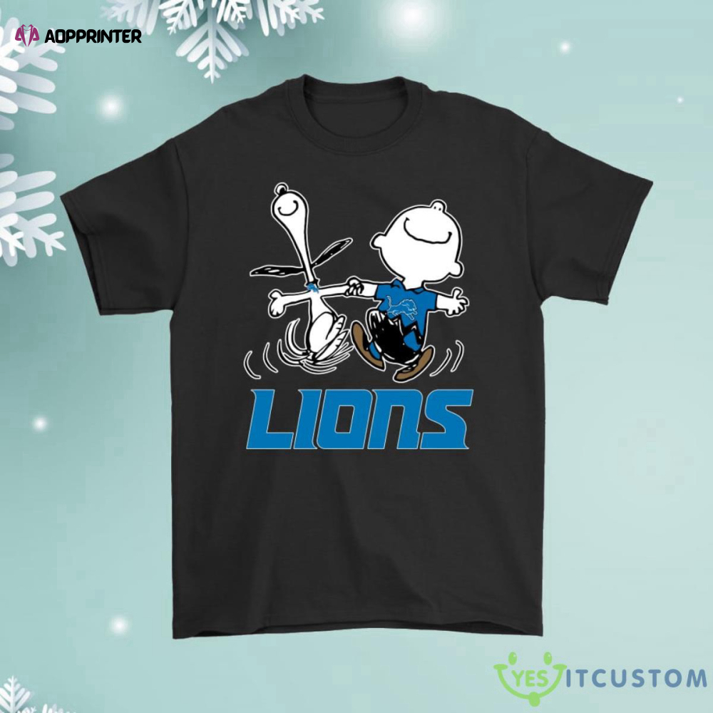 Snoopy And Charlie Brown Happy Detroit Lions Fans Shirt