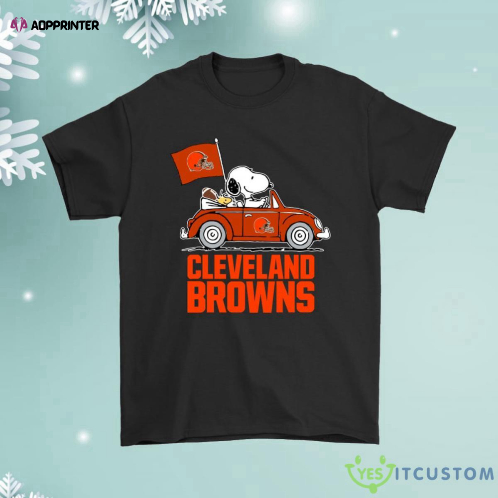 Snoopy And Woodstock Ride The Cleveland Browns Car Shirt