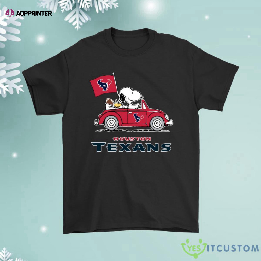 Snoopy And Woodstock Ride The Houston Texans Car Shirt