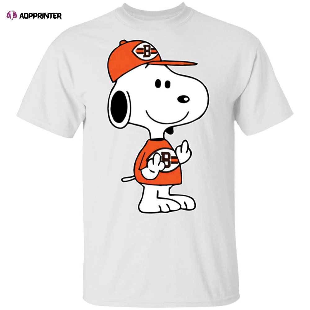 Snoopy Cleveland Browns NFL Double Middle Fingers Fck You Shirt