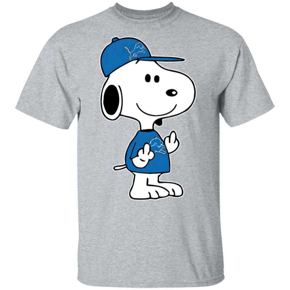 Snoopy Detroit Lions NFL Double Middle Fingers Fck You Shirt