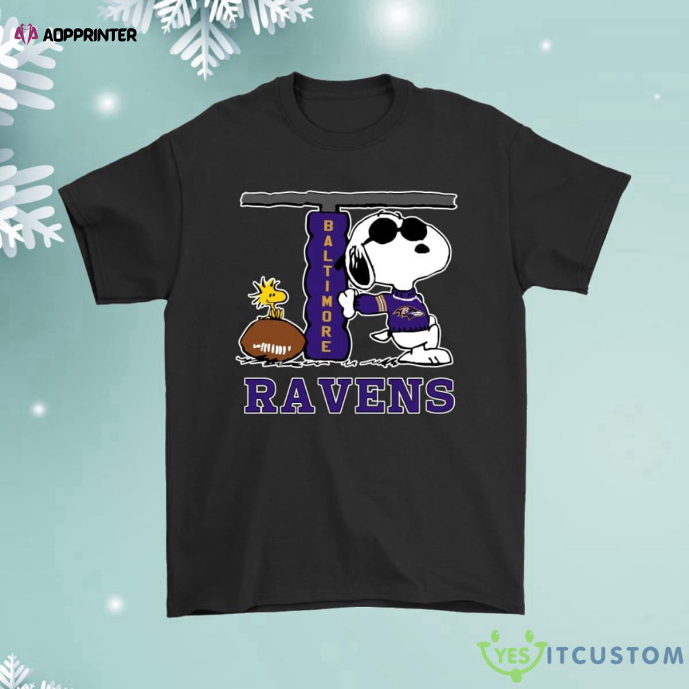 Snoopy Joe Cool And Woodstock The Baltimore Ravens Shirt