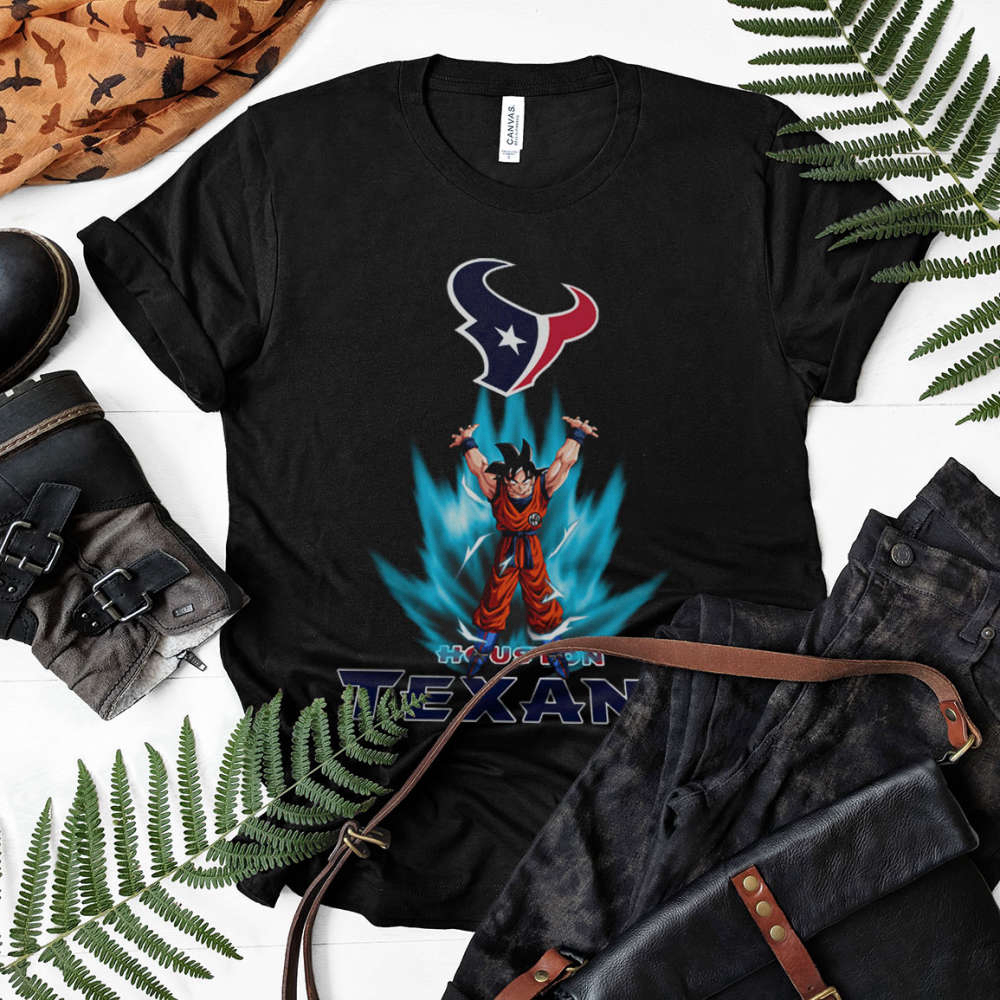 Son Goku Powering Up In Energy Houston Texans Shirt