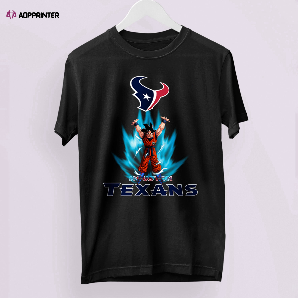 Son Goku Powering Up In Energy Houston Texans Shirt