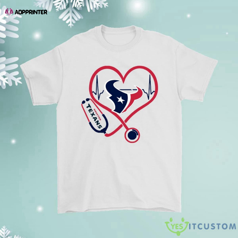 Stethoscope Heartbeat Nurse Symbol Houston Texans Shirt