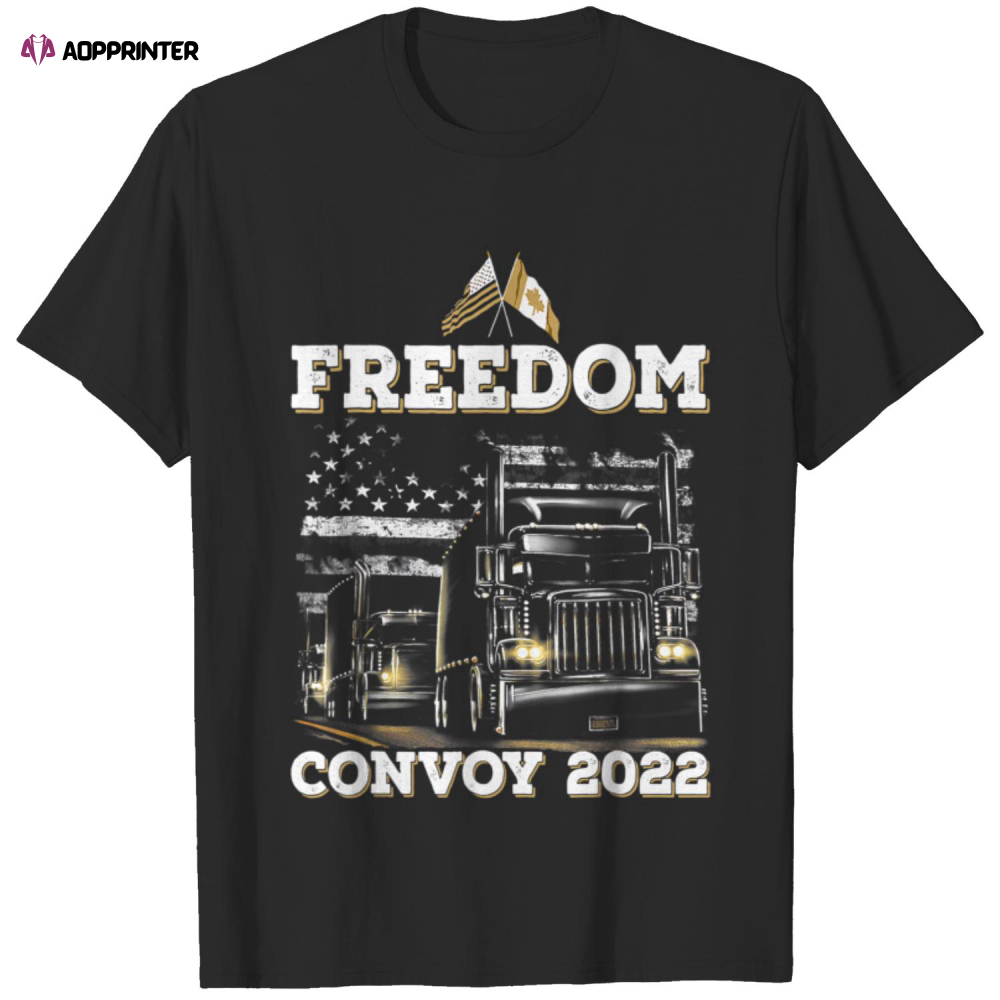 Storm Truck American USA Canada Flag Freedom Convoy Trucker T-Shirt