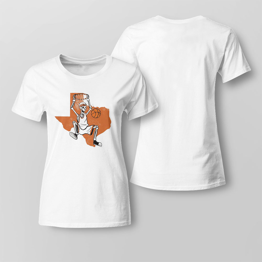 Texas Longhorns Basketball Skeleton Dunk State T-shirt For Men And Women