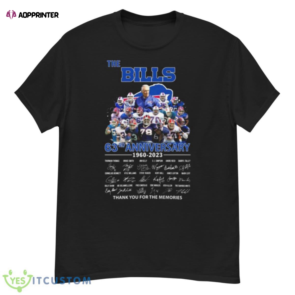 The Buffalo Bills 63rd Anniversary 1960 2023 Thank You For The Memories Signatures Shirt