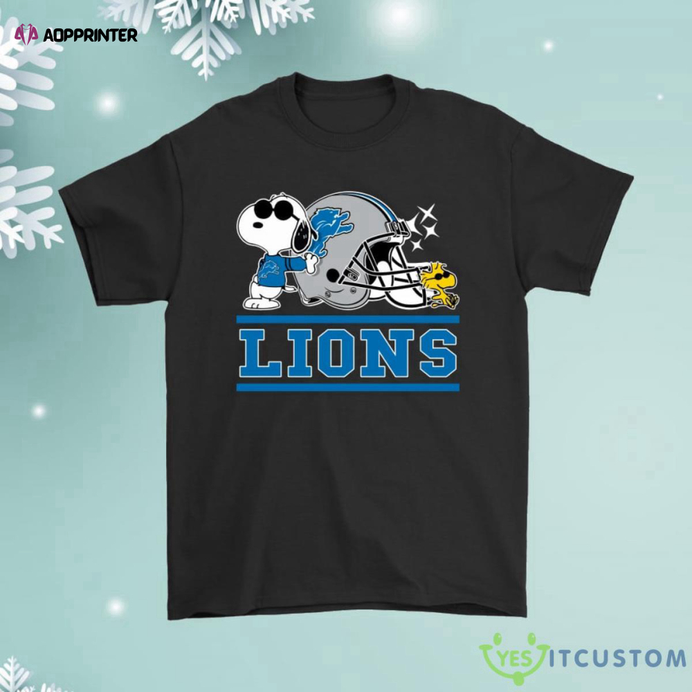 The Detroit Lions Joe Cool And Woodstock Snoopy Mashup Shirt