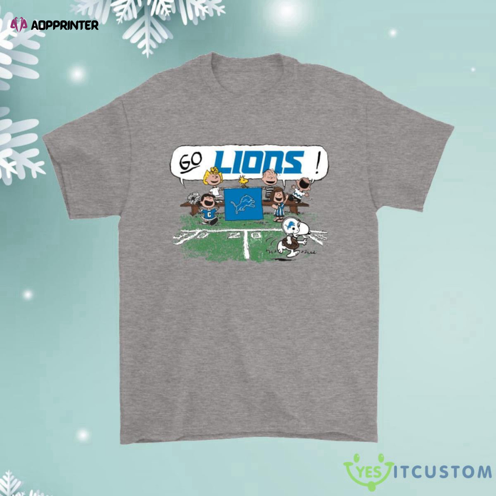 The Peanuts Cheering Go Snoopy Detroit Lions Shirt