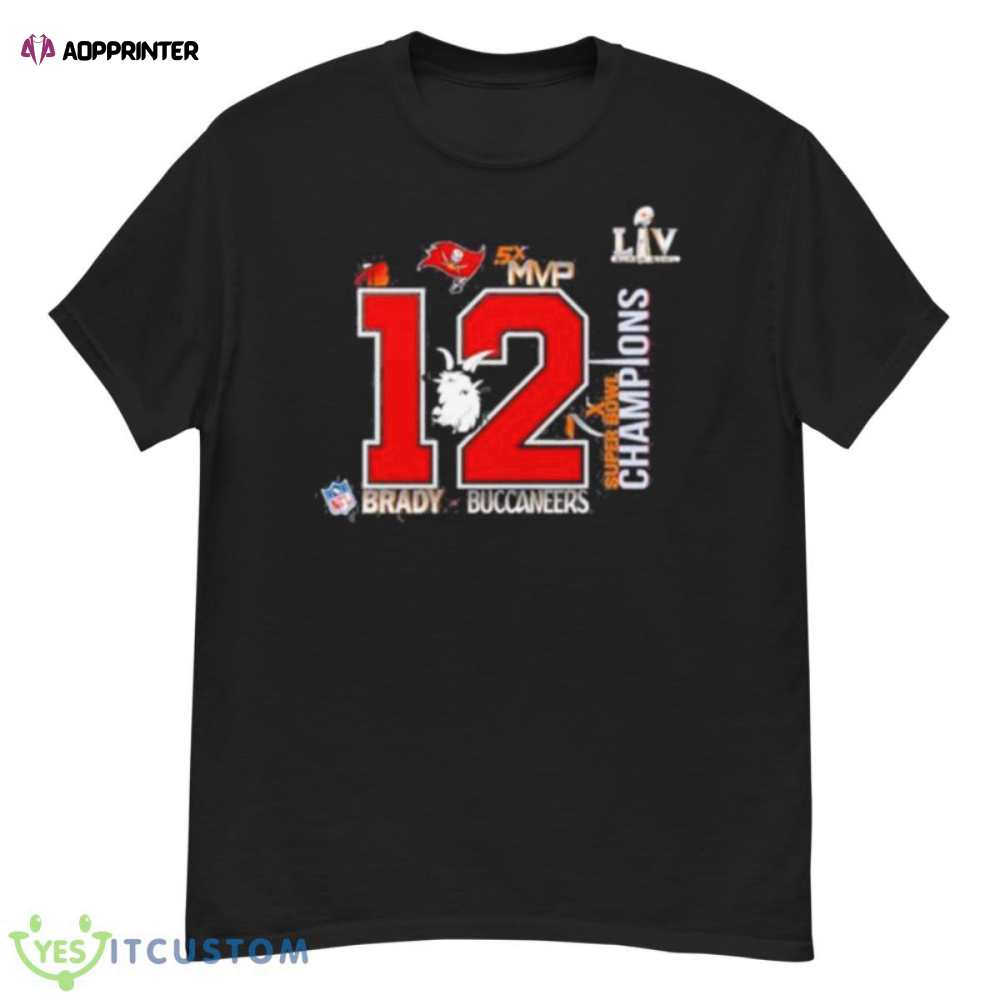 Tom Brady 12 Tampa Bay Buccaneers Super Bowl LV Champions 2023 Shirt