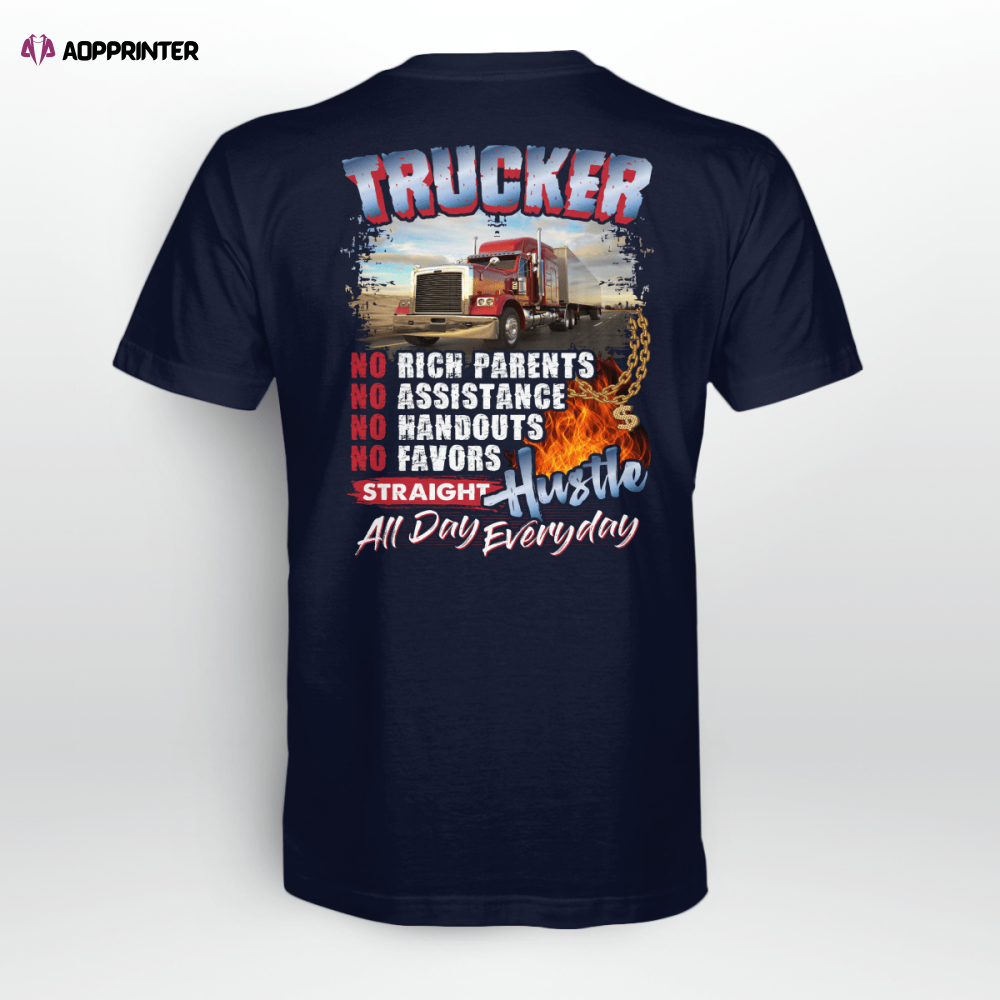 Trucker hustle all day everyday T-shirt Gift For Father And Truckers