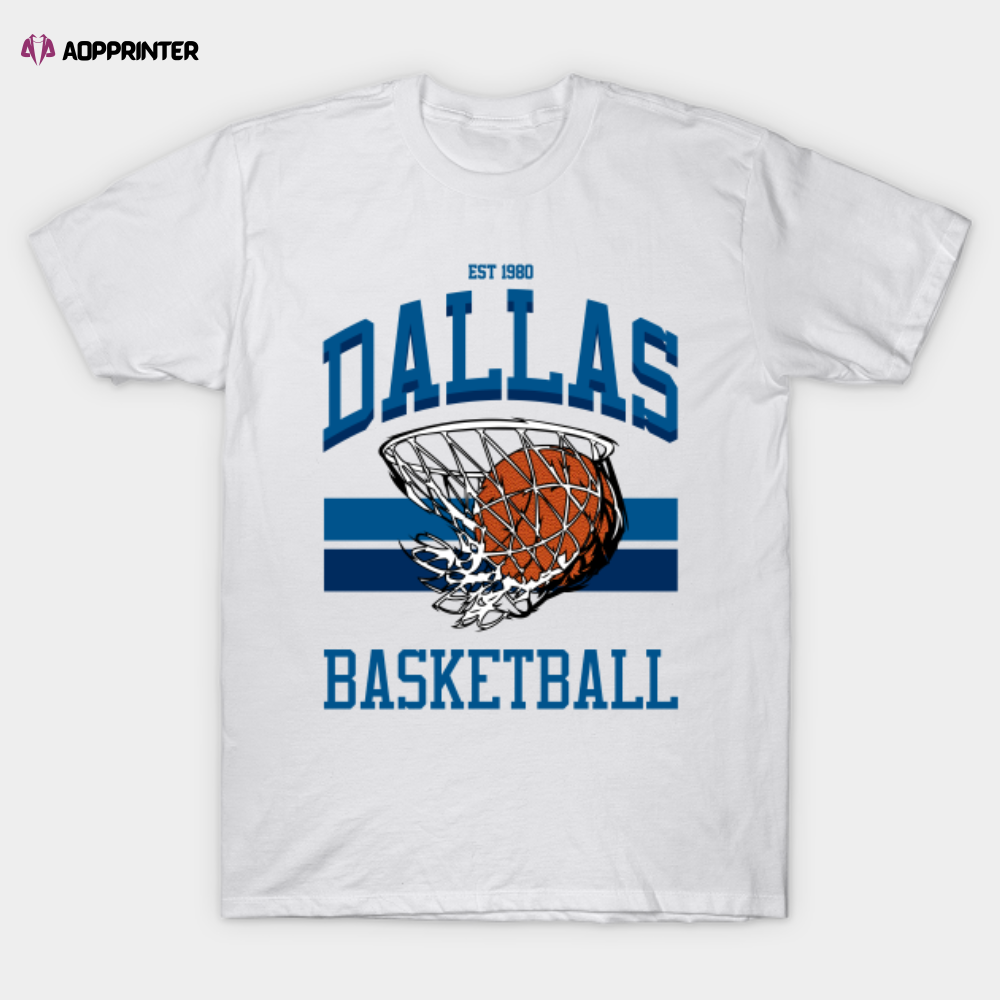 Varsity Style Dallas Basketball T-Shirt, Sport Inspired, Shirt Gift For Family