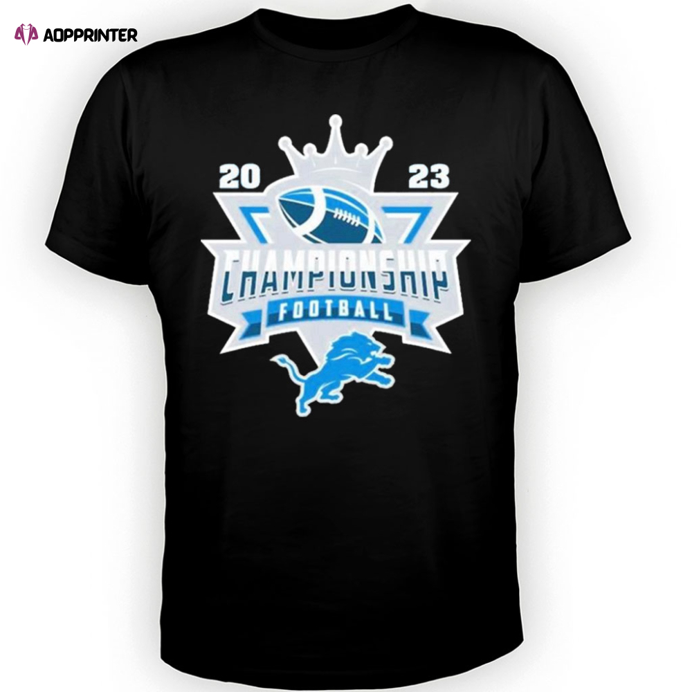 Vintage Detroit Lions NFL 2023 Championship Crown Logo Shirt Gift Shirt