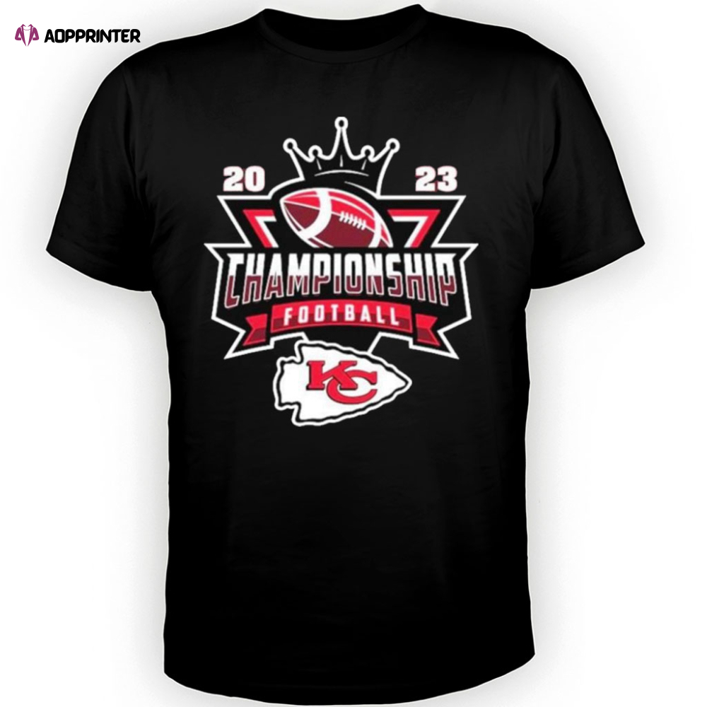 Vintage Kansas City Chiefs NFL 2023 Championship Crown Logo Shirt Gift Shirt