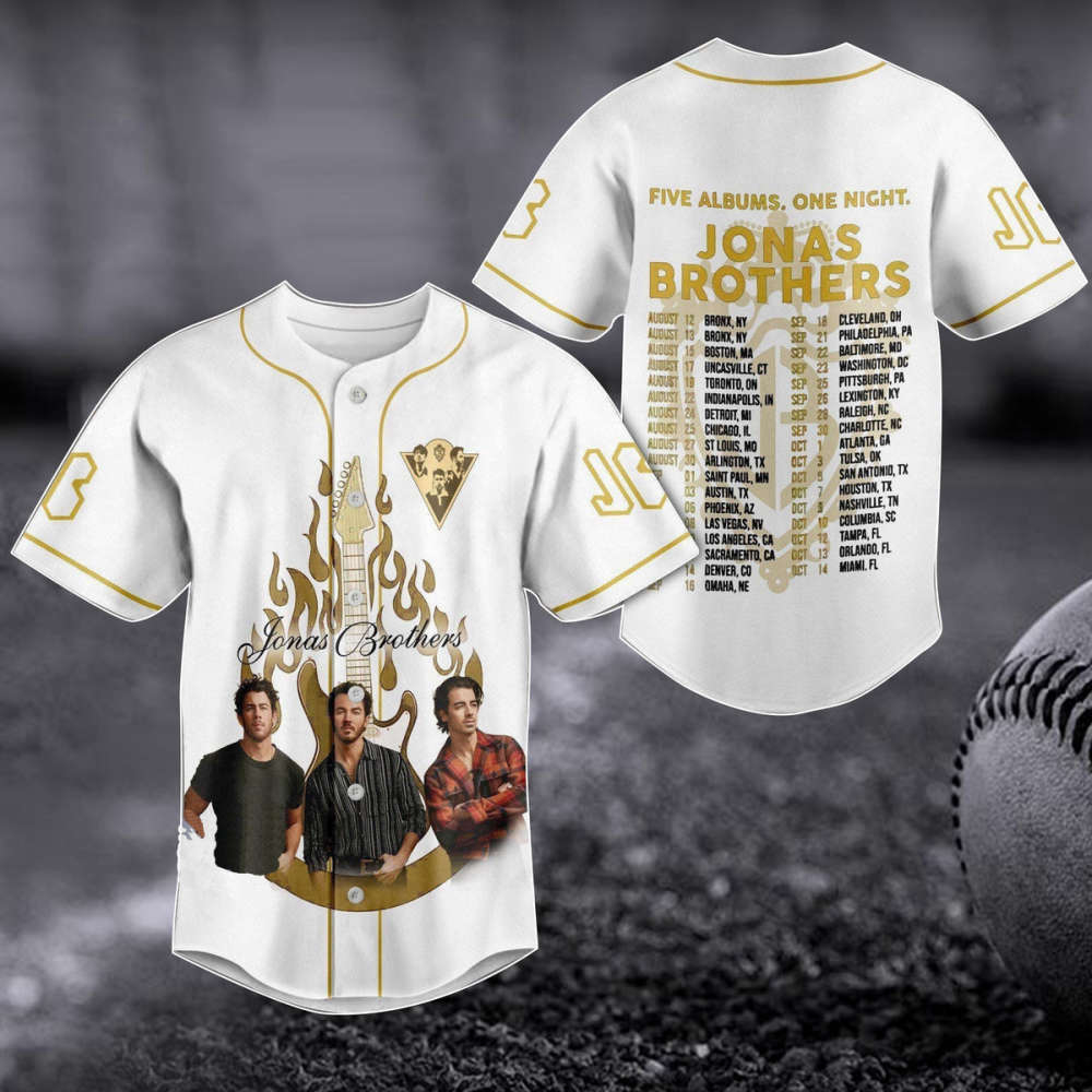 Jonas Brothers 2023 Baseball Jersey & Tour Shirt: Pop Rock Band Merch & Concert Gift