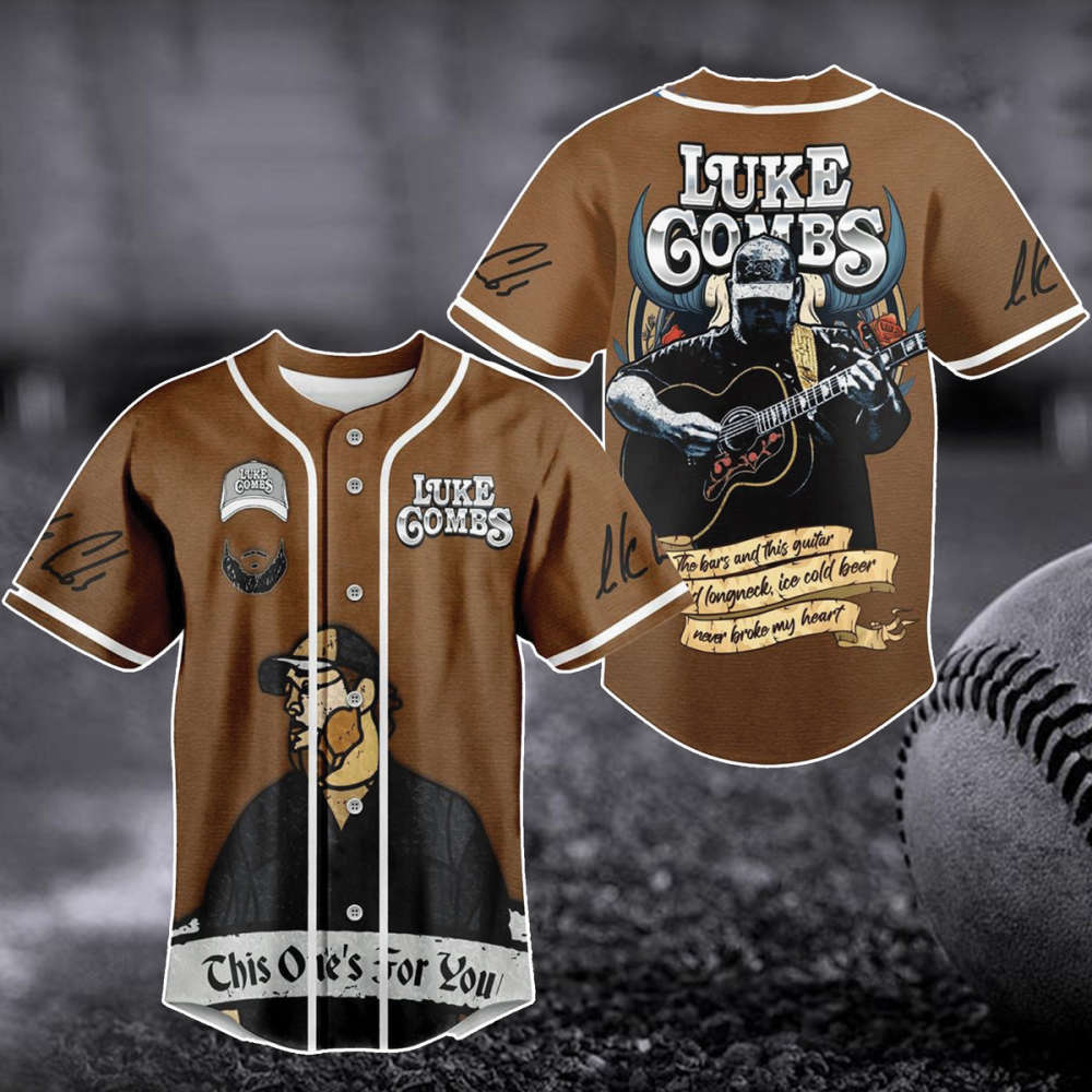 Luke Combs World Tour 2023 Baseball Jersey: Bullhead Shirt & Country Music Concert Merch