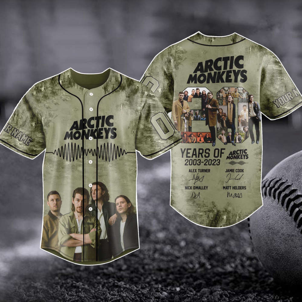 Arctic Monkeys 20 Yrs Anniversary Baseball Jersey – 2023 NA Tour Shirt Music Merch Gift
