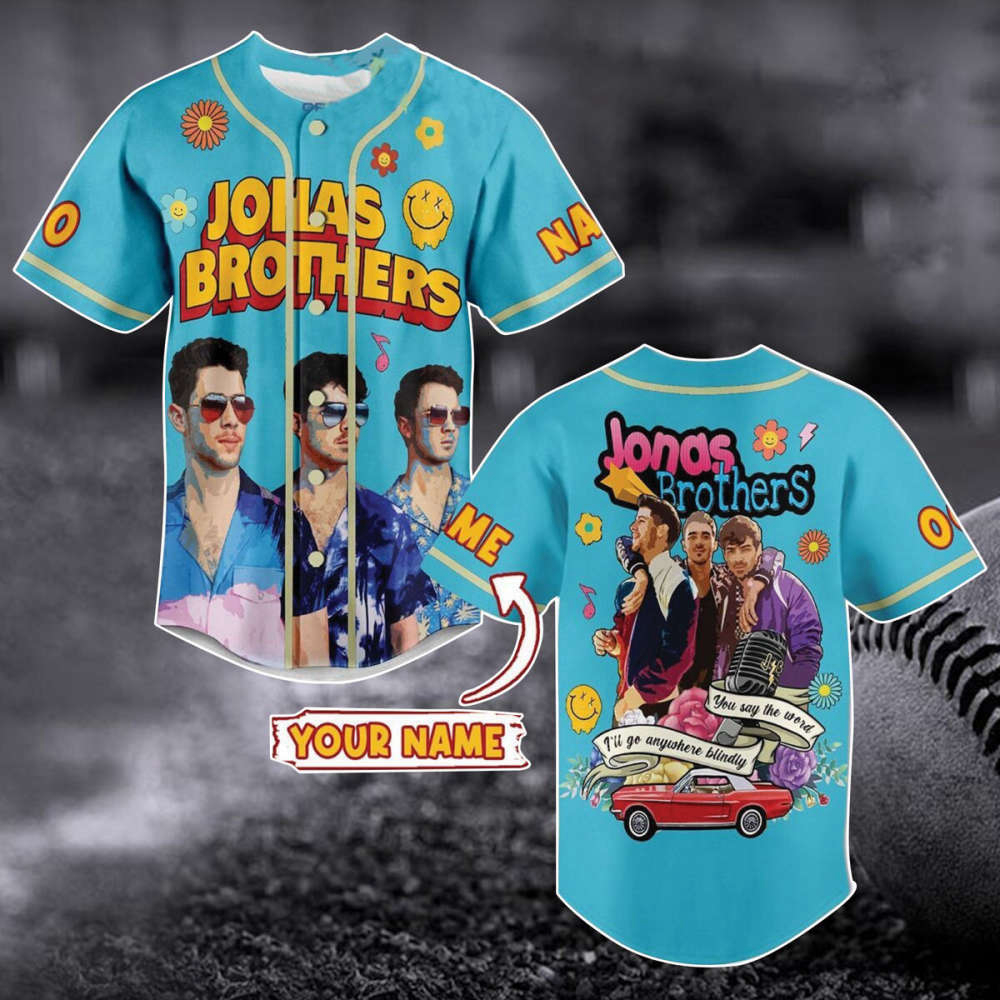 Jonas Brothers 5 Album Baseball Jersey: Tour 2023 Merch & Pop Rock Band Shirt