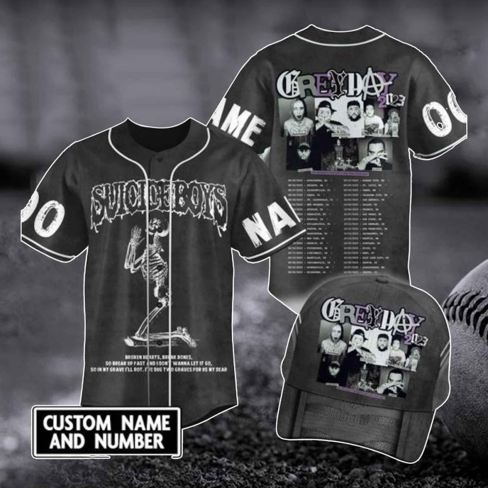 Sui cideboys 2023 Tour Baseball Jersey & Grey Day Shirt: Rap Hip Hop Merch Concert Tee & Gift