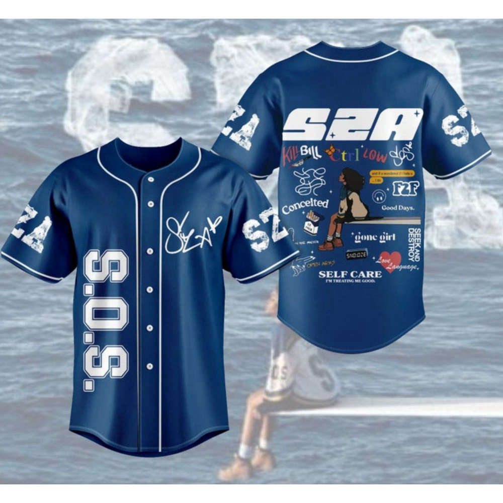 Sza SOS Album Baseball Jersey & North America Tour 2023 Shirt: Get Your Sza Singer Merch & Gift For Fan at Concert