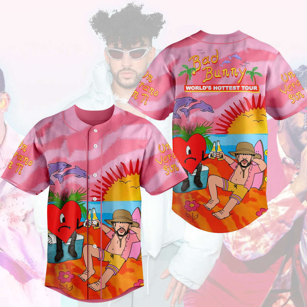 Bad Bunny Singer Baseball Jersey Un Verano Sin Ti 3D Shirt Puerto Rico Jersey Music Baseball Shirt Gift For Fan
