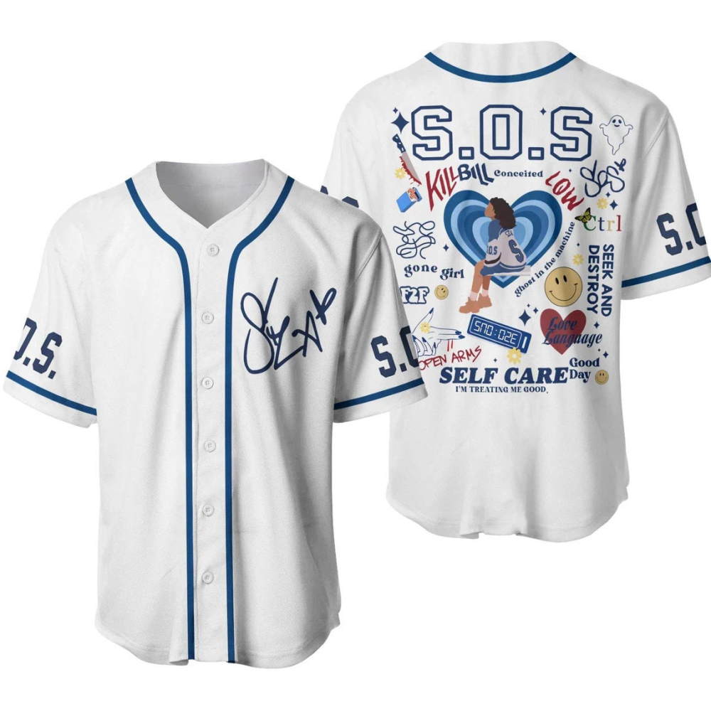 Sza SOS New Album Baseball Jersey Good Day Shirt 2023 Tour Concert Merch
