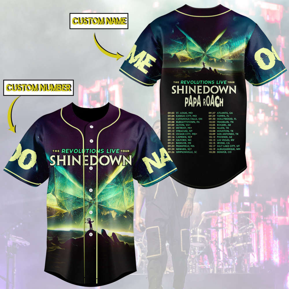 Shinedown 2023 Tour Baseball Jersey: Personalized Music Tee and Band Merch for Christmas