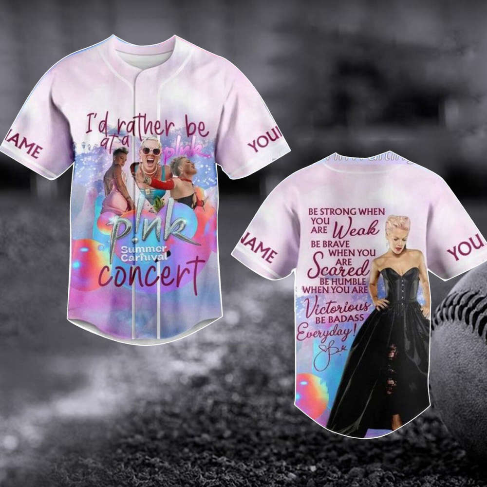 2023 Pink Summer Carnival Tour Baseball Jersey – Personalized Singer Concert Shirt & Uniform