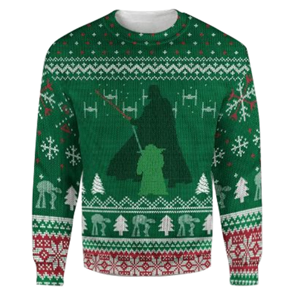 Star Wars Green Darth Vader And Yoda Ugly Christmas Sweaters