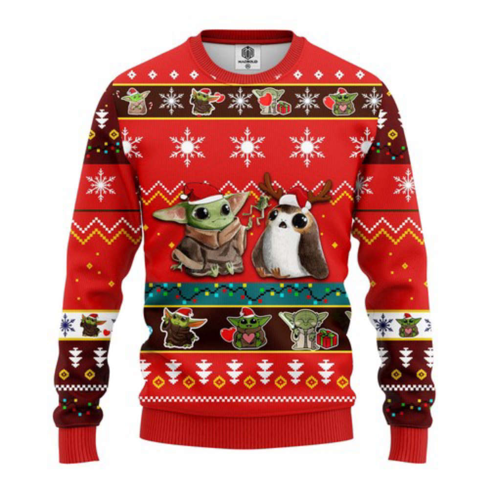 Baby Yoda Ugly Christmas Sweater, All Over Print Sweatshirt