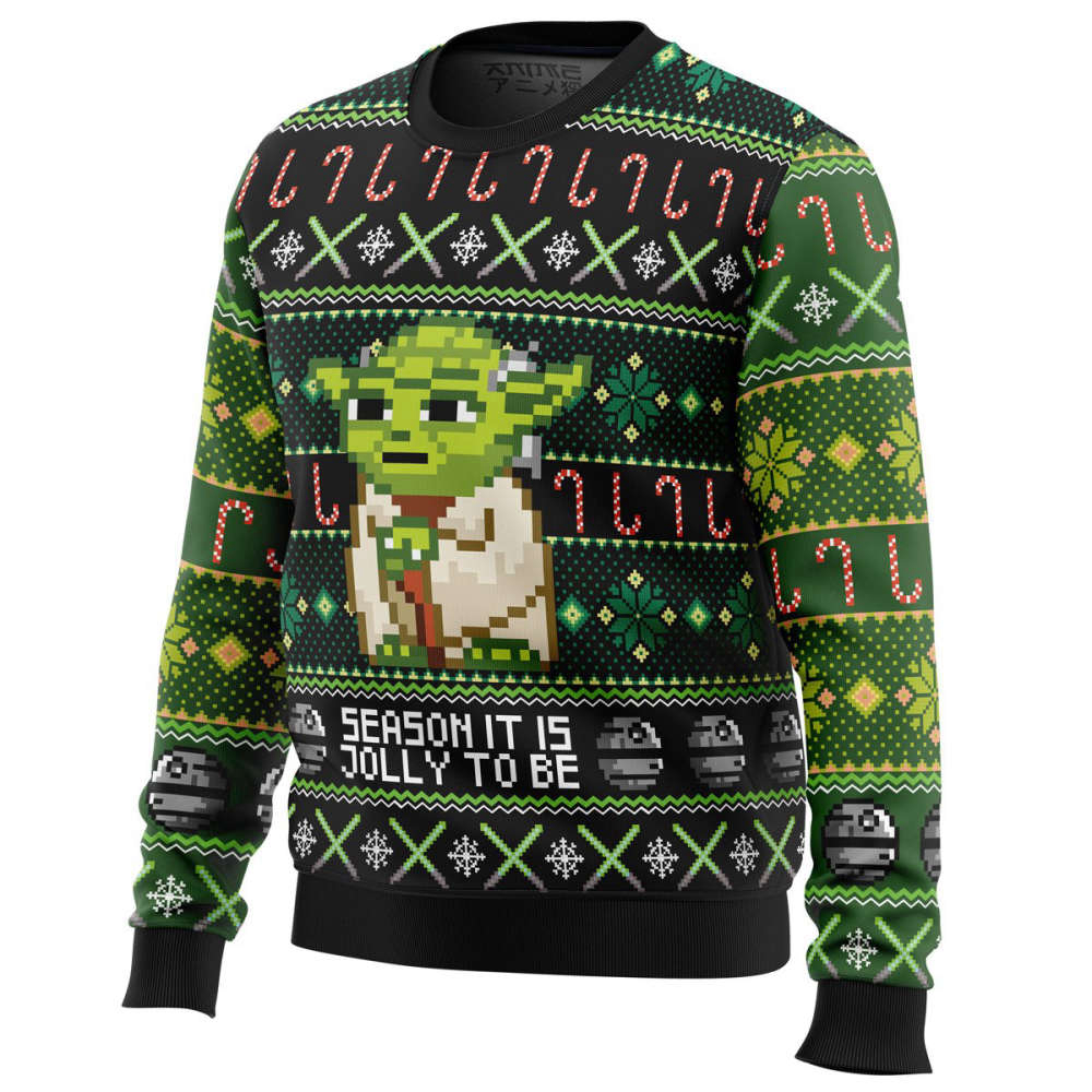 Comfimerch Season It Is Jolly To Be Yoda Ugly Christmas Sweater