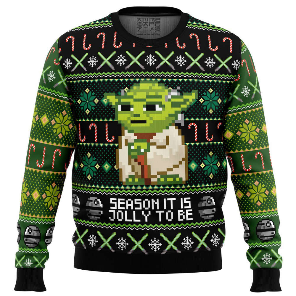 Comfimerch Season It Is Jolly To Be Yoda Ugly Christmas Sweater